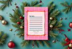 Christmas Pink Check Letter to Santa Kit inc Personalised Forever Print - Larosier Prints