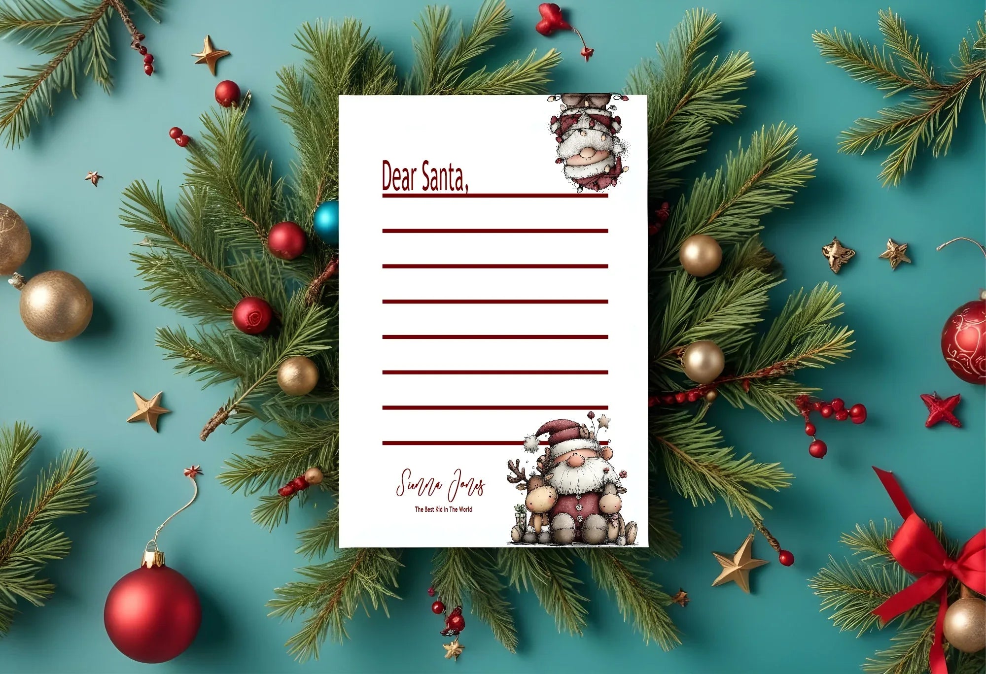 Christmas Santa Letter to Santa Kit inc Personalised Forever Print - Larosier Prints