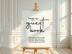 Minimalist Guest Book Baby Shower Party Sign | Black & White - Larosier Prints