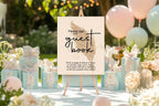 Vintage Guest Book Baby Shower Party Sign - Larosier Prints