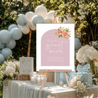 Baby In Bloom custom baby shower party sign example: Baby In Bloom Guest Book Baby Shower Party Sign