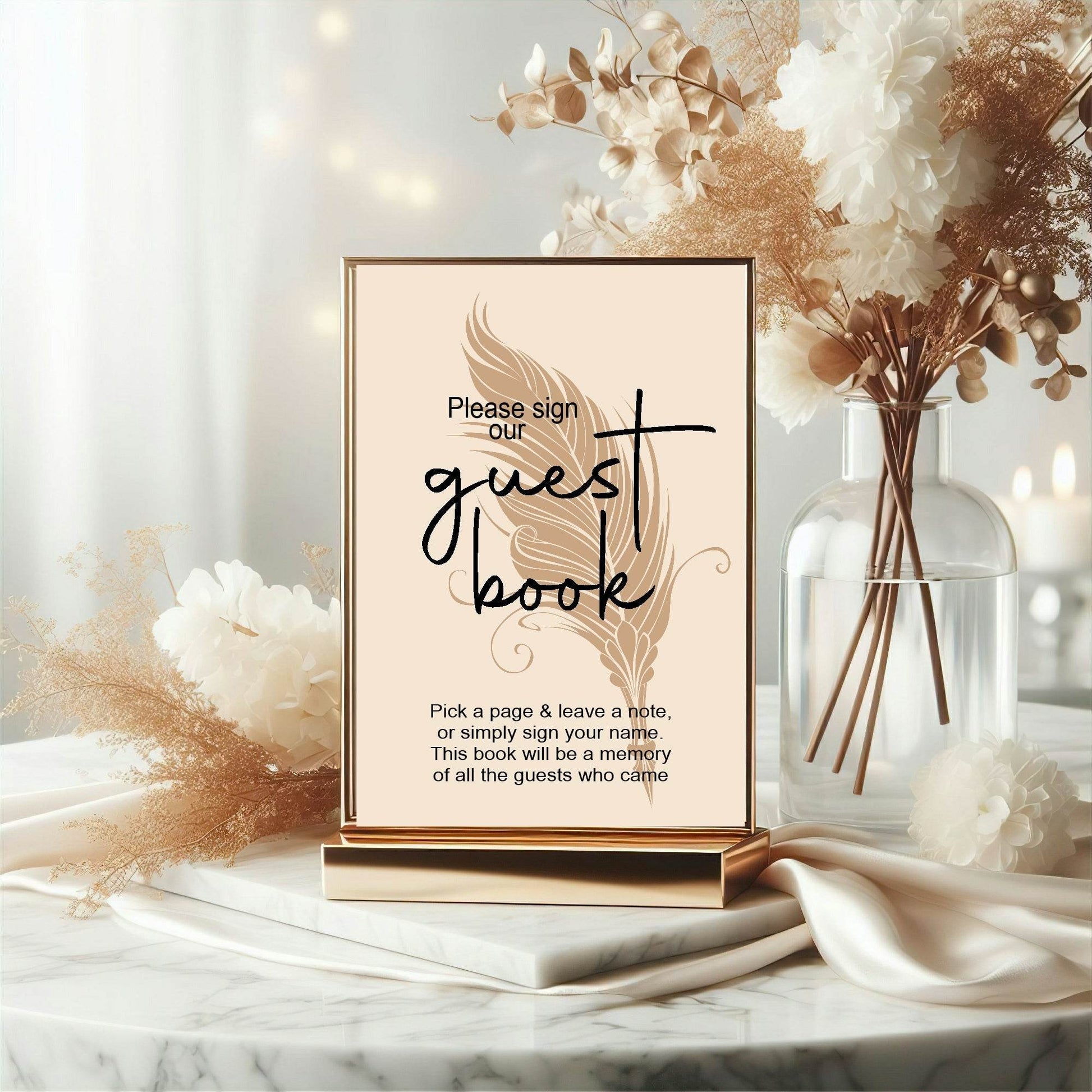 Vintage Guest Book Baby Shower Party Sign