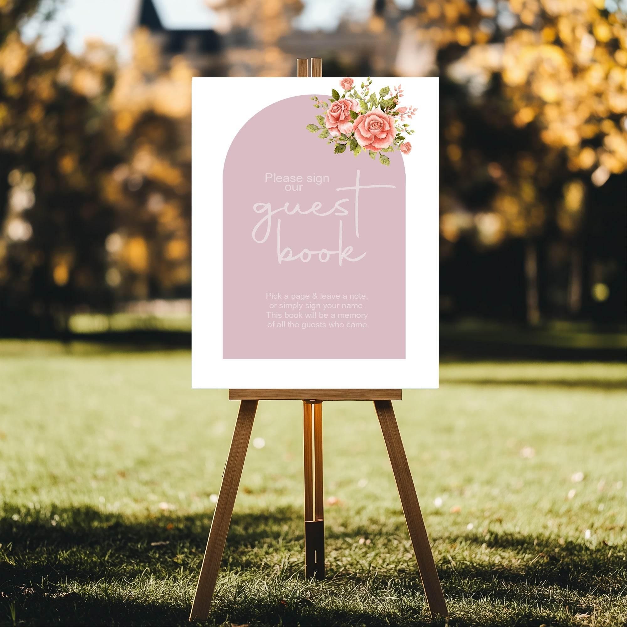 Baby In Bloom Guest Book Baby Shower Party Sign - Larosier Prints