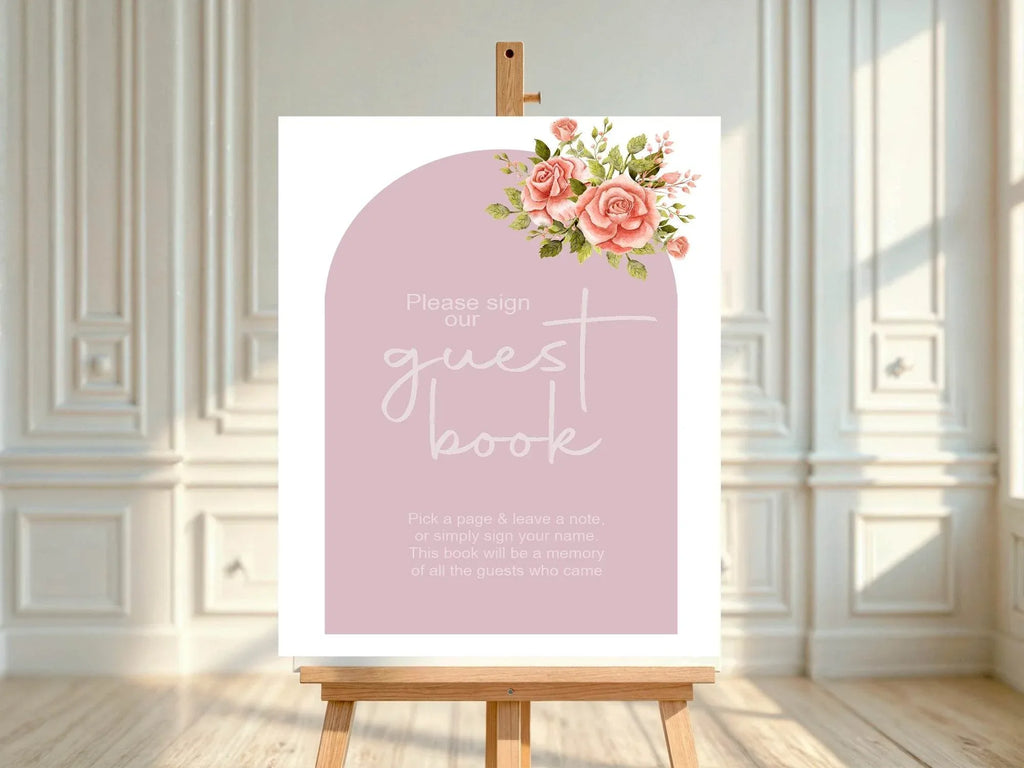 Baby In Bloom Guest Book Baby Shower Party Sign - Larosier Prints