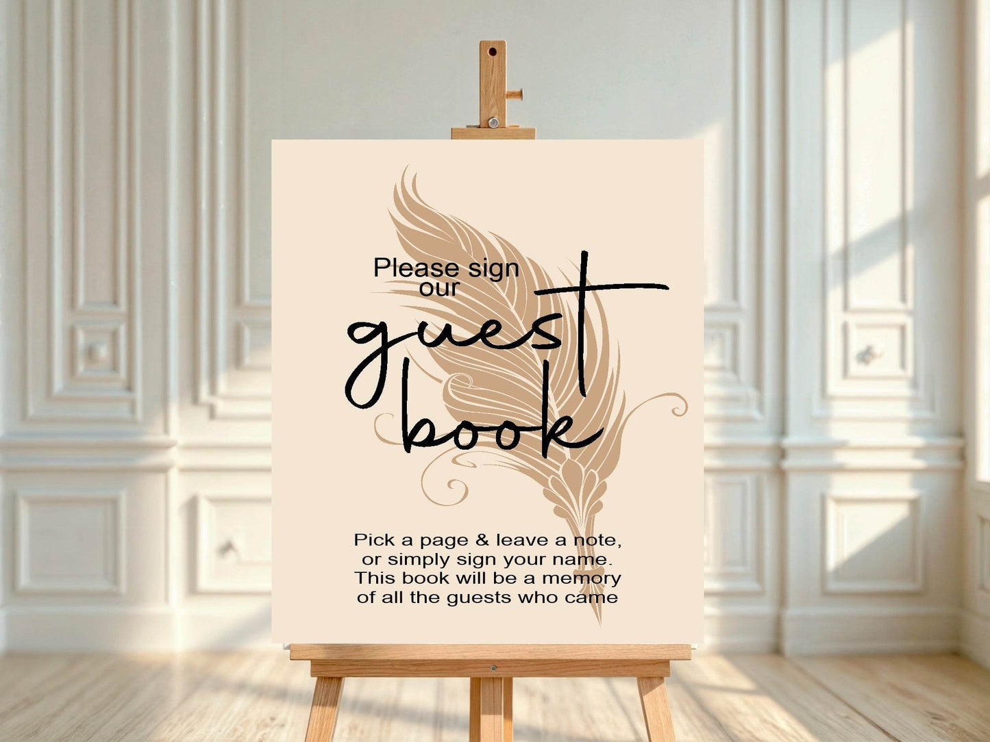 Vintage Guest Book Baby Shower Party Sign