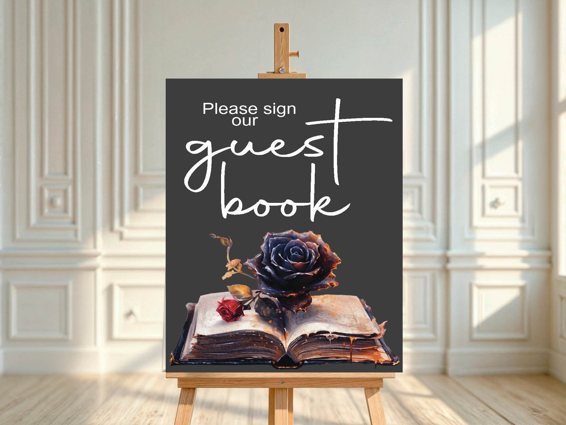 Gothic Guest Book Baby Shower Party Sign