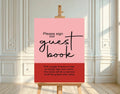 Red & Pink Guest Book Baby Shower Party Sign - Larosier Prints