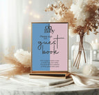 Oh Baby Guest Book Baby Shower Party Sign | Blue & Pink - Larosier Prints