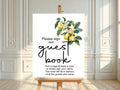 Lemon Tea Guest Book Baby Shower Party Sign - Larosier Prints