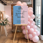 Oh Baby Guest Book Baby Shower Party Sign | Blue & Pink - Larosier Prints
