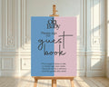 Oh Baby Guest Book Baby Shower Party Sign | Blue & Pink - Larosier Prints