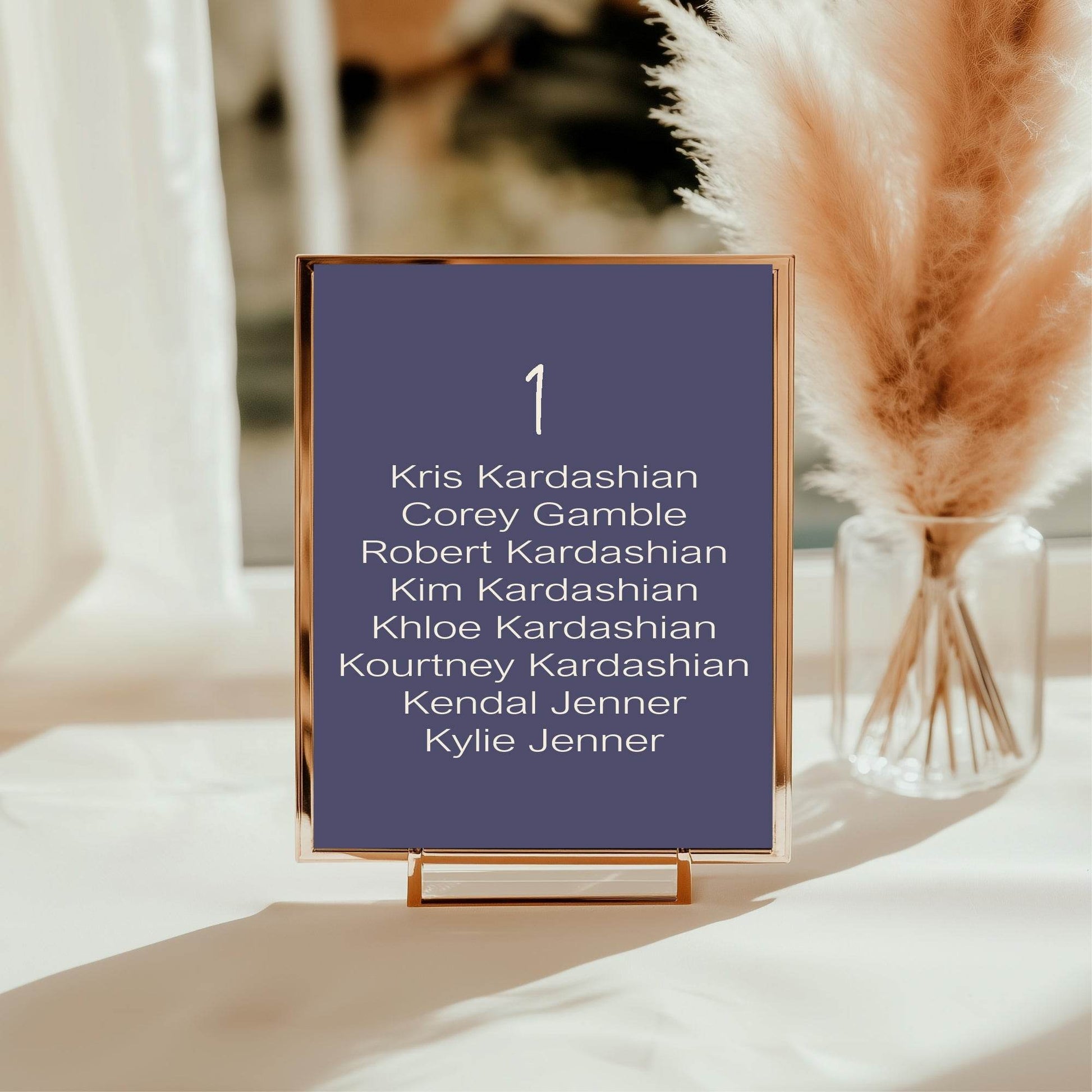 Sapphire Individual Table Plan Party Sign