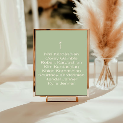 Willow Individual Table Plan Party Sign
