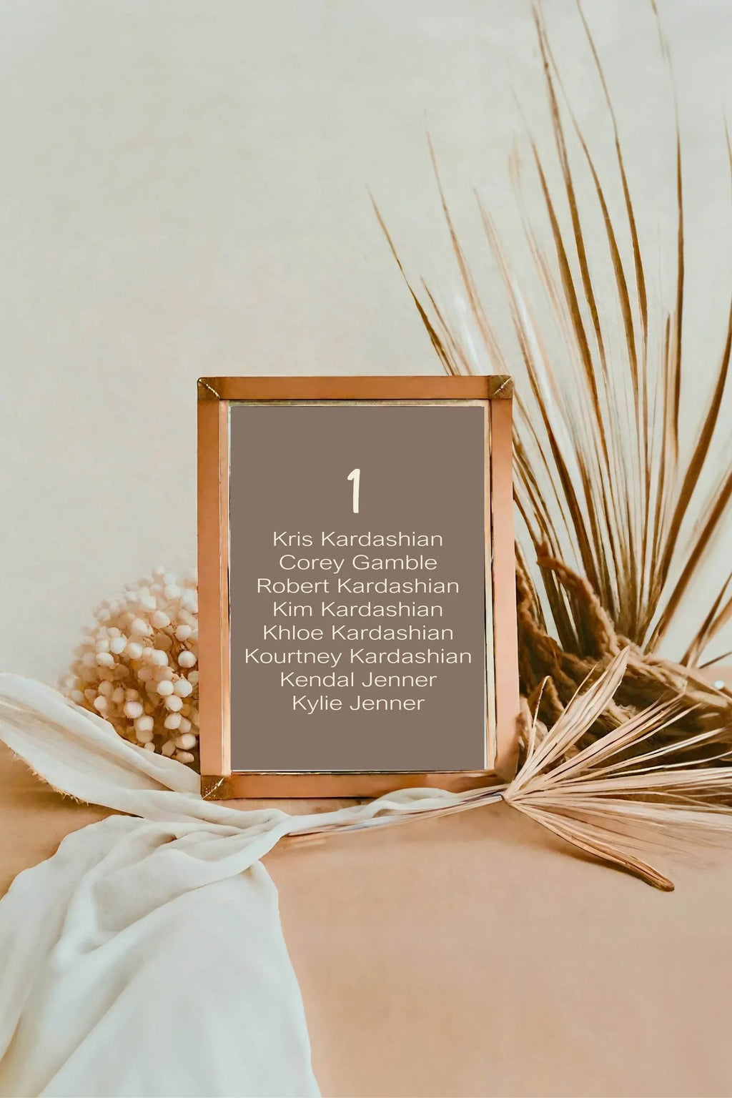 Earth Individual Table Plan Party Sign - Larosier Prints