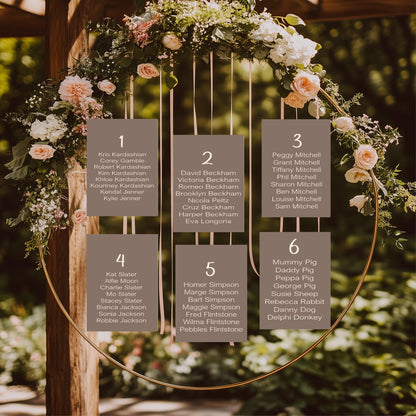 Earth Individual Table Plan Party Sign