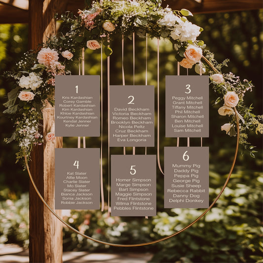 Earth Individual Table Plan Party Sign