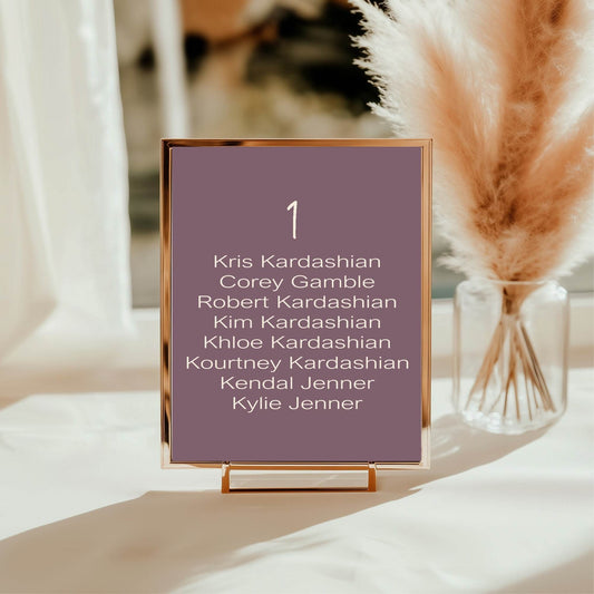 Heather Individual Table Plan Party Sign