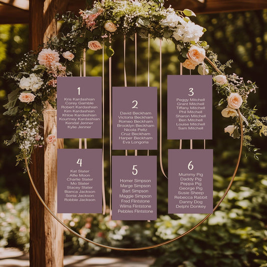 Heather Individual Table Plan Party Sign