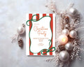 Red Stripe Christmas Party Invitations & Envelopes | Pack of 10 - Larosier Prints