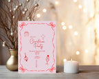 Pink & Red Christmas Party Invitations & Envelopes | Pack of 10 - Larosier Prints