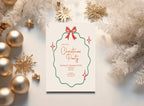 Bow Border Christmas Party Invitations & Envelopes | Pack of 10 - Larosier Prints