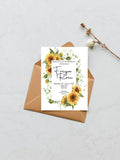 Sunflower Christening | Baptism Party Invitations & Envelopes | Pack of 10 - Larosier Prints