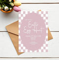 Pastel Checkerboard Easter Egg Hunt Invitations & Envelopes | Pack of 10 - Larosier Prints
