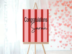 Red & Pink Congratulations Party Sign - Larosier Prints