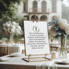 Green & White Rose Individual Table Plan Party Sign - Larosier Prints