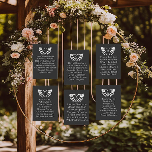 Gothic Individual Table Plan Party Sign