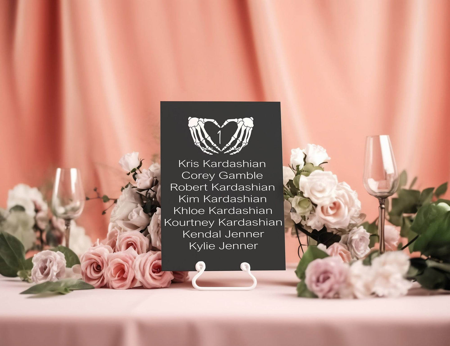 Gothic Individual Table Plan Party Sign