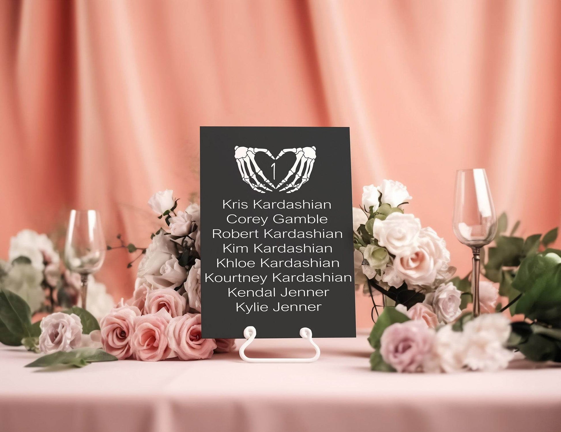 Gothic Individual Table Plan Party Sign