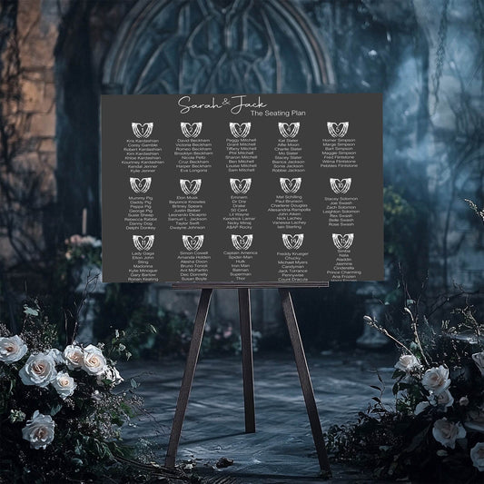Gothic Table Plan Wedding Party Sign