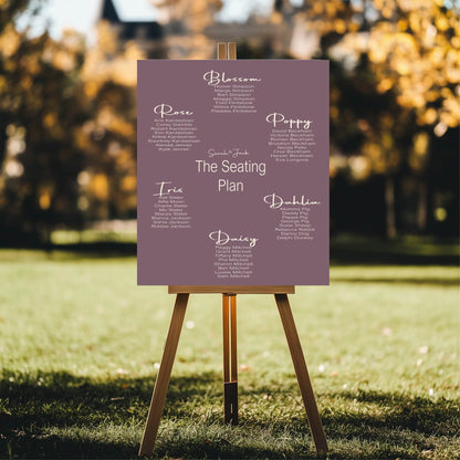 Heather Table Plan Wedding Party Sign