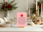 Red & Pink Individual Table Plan Party Sign - Larosier Prints