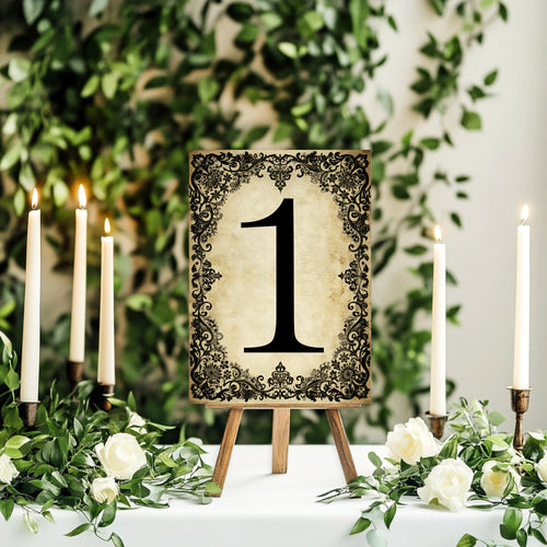 Black Lace Wedding Personalised Table Names & Numbers | Pack Of 10