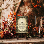Black Lace Wedding Menu Signs