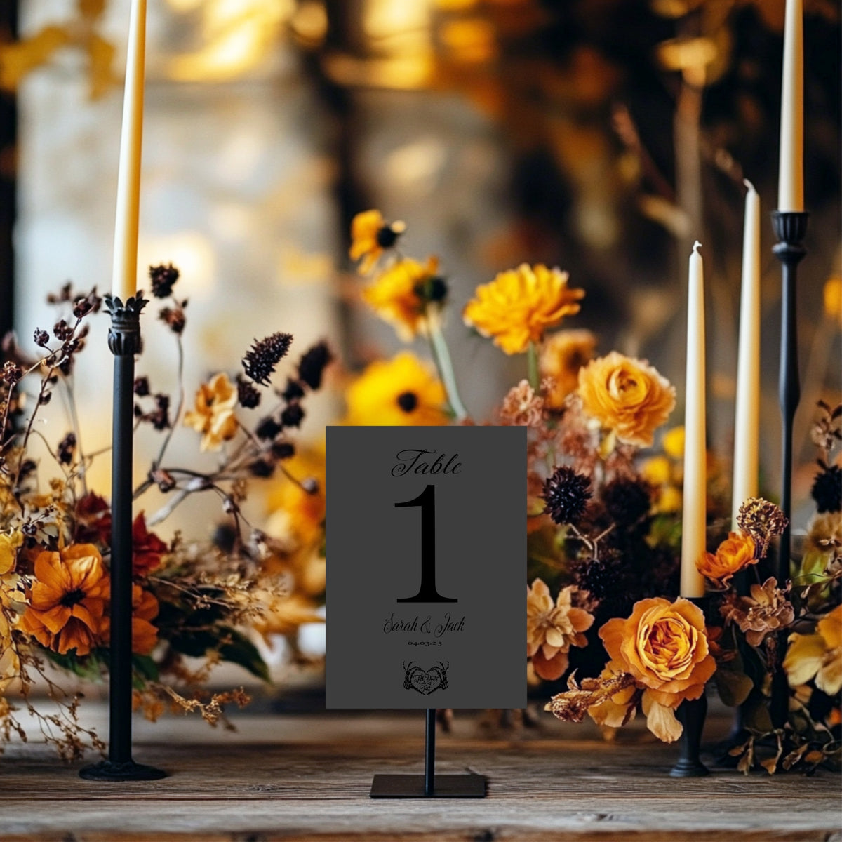The Lovers Tarot Personalised Table Numbers | Beige, White or Charcoal