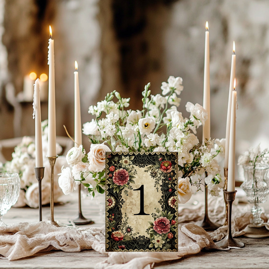 Gothic Floral Essentials Wedding Signage Bundle