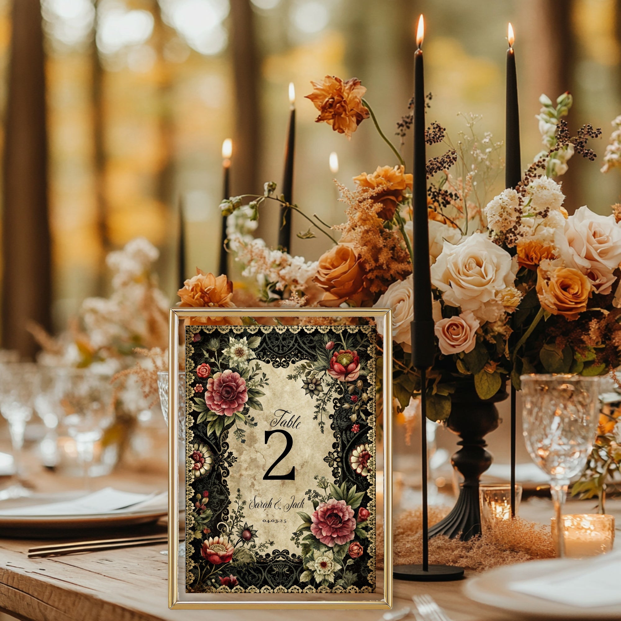 Gothic Floral Complete Wedding Signage Bundle
