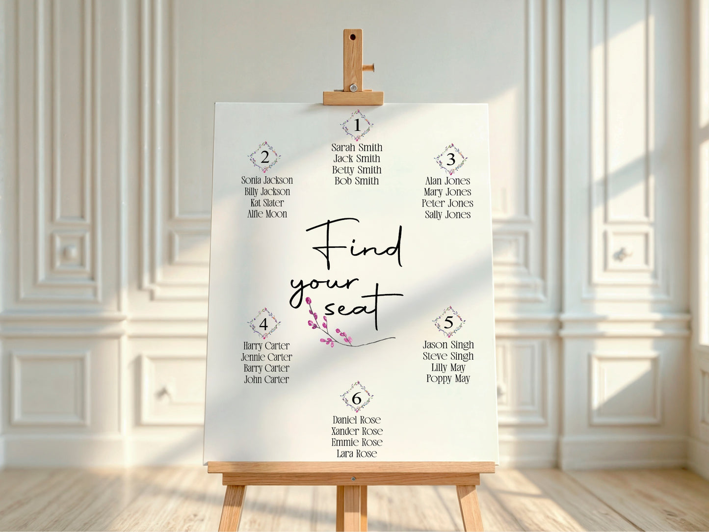 Wild Flowers Table Plan Wedding Sign