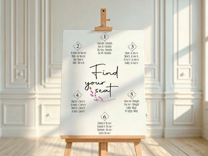 Wild Flowers Table Plan Wedding Sign