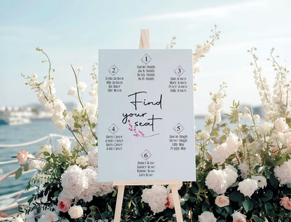 Wild Flowers Table Plan Wedding Sign