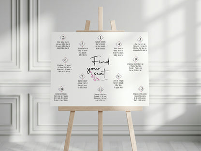 Wild Flowers Table Plan Wedding Sign