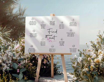 Wild Flowers Table Plan Wedding Sign