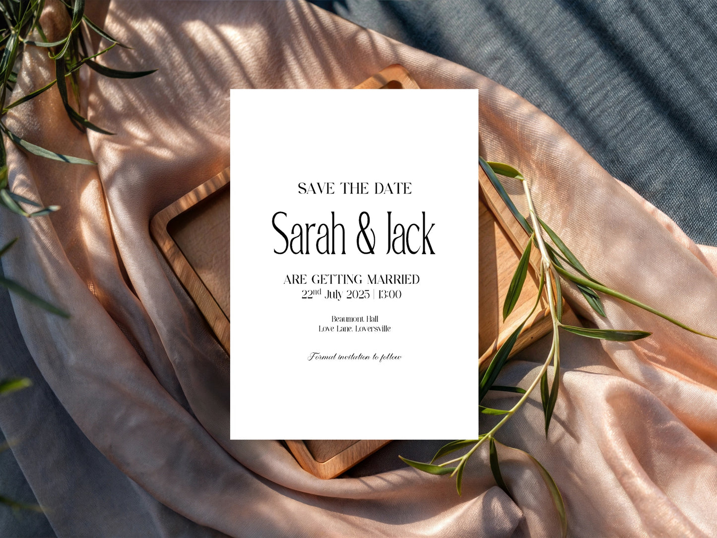 White Photo Save The Date Wedding Party Cards & Envelopes | Pack of 10 Double Sided
