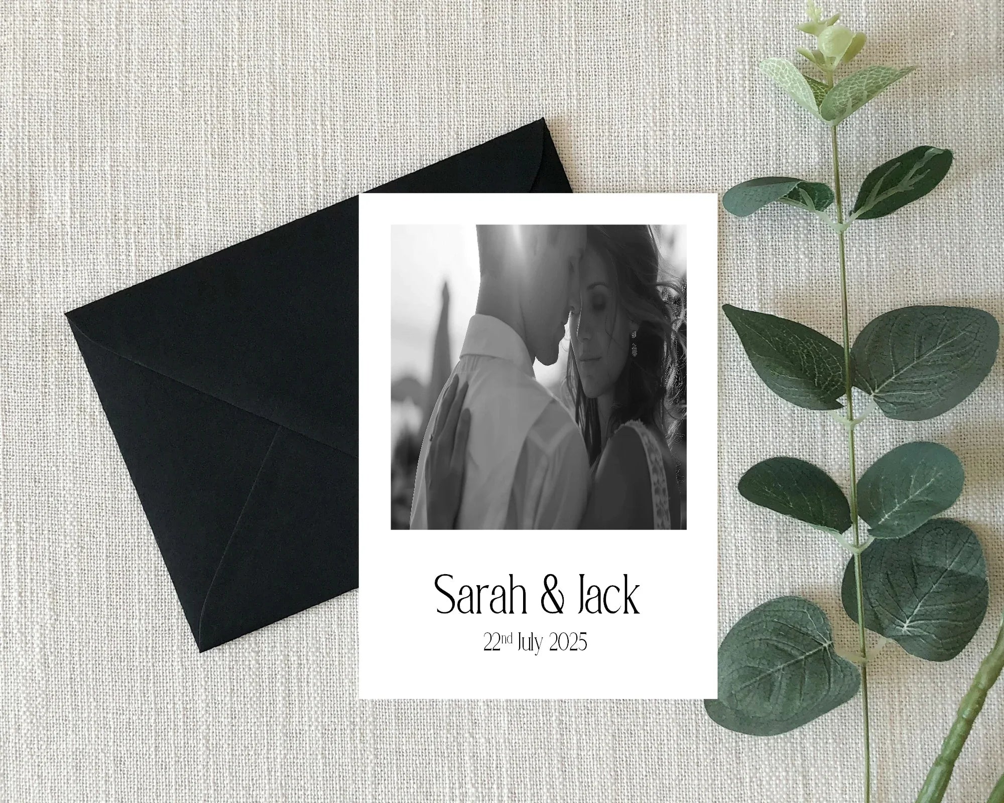 White Photo Save The Date Wedding Party Cards & Envelopes | Pack of 10 Double Sided - Larosier Prints