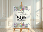 Wild Flowers Anniversary Welcome Party Sign - Larosier Prints