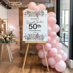 Wild Flowers Anniversary Welcome Party Sign - Larosier Prints
