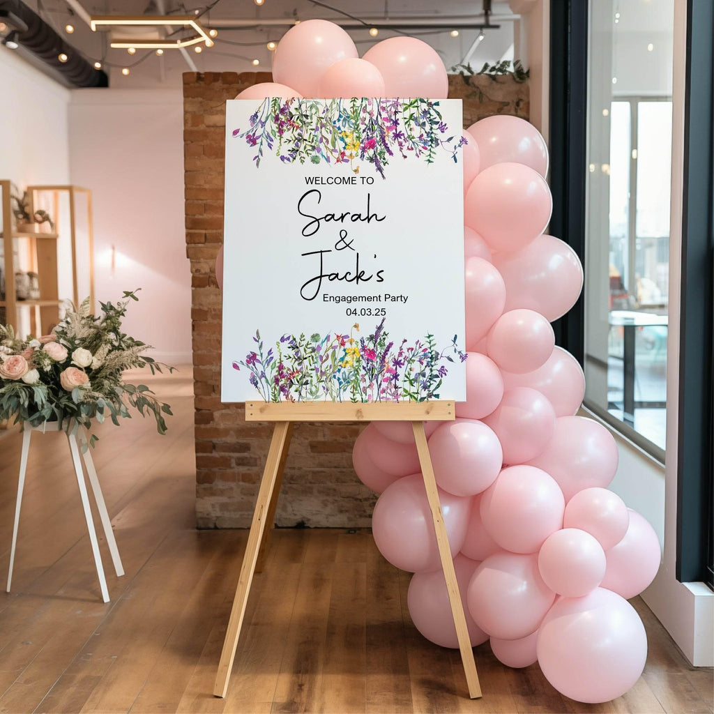 Wild Flowers Engagement Welcome Party Sign - Larosier Prints